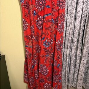 Chaps Red Floral Dress